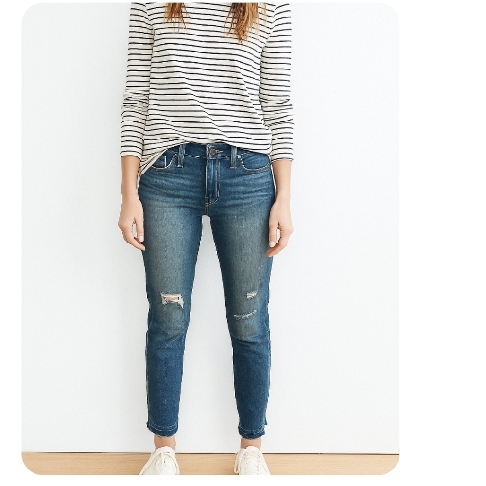 Madewell Women's Medium Wash 10" High-Rise Skinny Distressed Jean 26